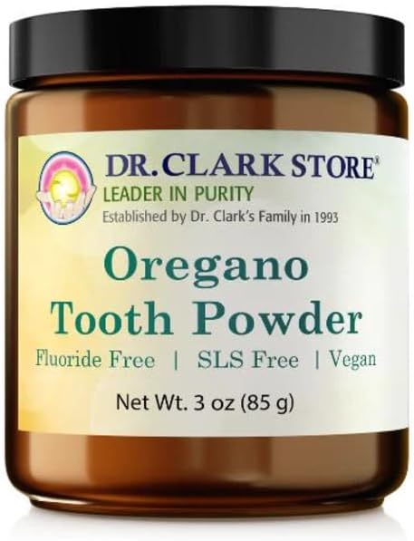 Dr. Clark Oregano Tandpulver - 3oz, Natural Oral Health & Tandblegning Formel