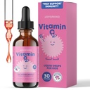 JoySpring C-vitamin og zink til børn, Elderberry Liquid Supplements 124; Alkoholfri Toddler C-vitamin 124; 2 + År Beeg 124; (2 fl oz) 30 Servering
