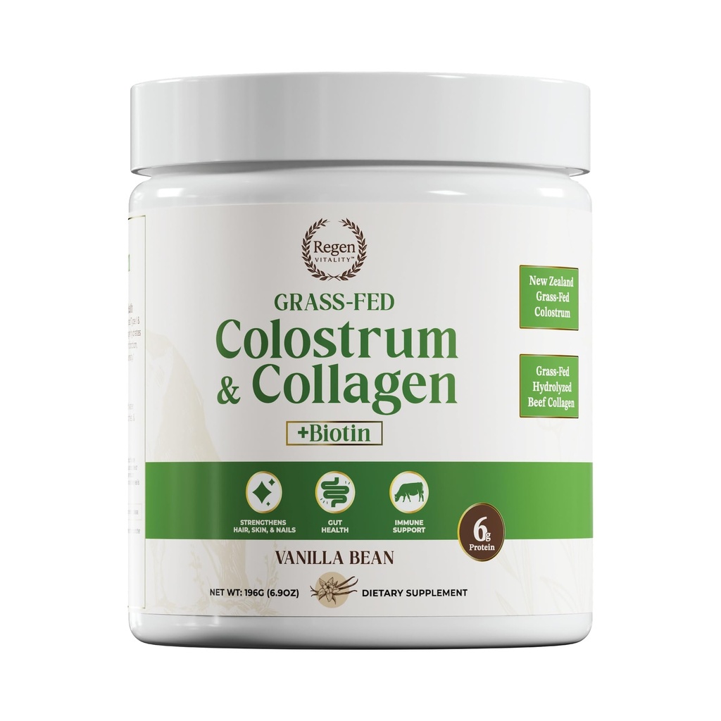 Grass- Fed Colostrum & Collagen Powder Name 124; Gut Health, Hår, Hud & Fælles Support