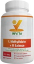 INVITA L- Methylfolat + B Balance - 5 - MTHF, B6, B2 & B12 Methylcobalamin B Complex - 60 kapsler - Professionel styrke Aktiv methylfolat - Ikke GMO, Gluten Free, No Fillers (7, 5 mg)