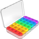 Daviky Ugentlig Pill Organizer 4 gange om dagen, Pill Box 7 dag, Medicin Organizer Portable for Rejser med Aftagelige Individuelle Pill Case Pill Container til at holde daglige vitamin, tillæg og medicin