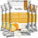 HERBION Naturals Hoste Drops med honning Lemon Flavor, Kosttilskud, Sodhes Hoste, for voksne og børn over 6 år, 125 Lozenges, pakke med 5