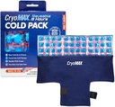 CryoMAX Genbrugelig Cold Pack - 8-timers lang-varende Cold Therapy Ice Pack, justerbar Wearable Compress Straps, bedste for smertelindring, skader, Hip Kirurgi Hævelse, og Migræne - T- form (1 greve)