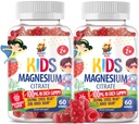 Magnesium Gummies for Kids & Adults - 100mg - Calm Magnesium Chews - Magnesium Citrate Chewable Supplement for Mood & Muscle Support - Citrato de Magnesio para Niños - 2Pack