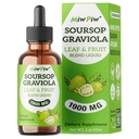 Soursop Graviola Liquid Drops 1900MG 2Fl Oz, Soursop Bitter Leaf Extract Kosttilskud, Søvn Relax Support og immunboost - Sukker fri, Natural Flavor, Herbal Goodness