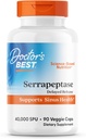 Doctor 's Best Serrapeptase, 40.000 SPU, Understøtter Sinus Sundhed, Non- GMO, Vegan 90 Veggie Caps