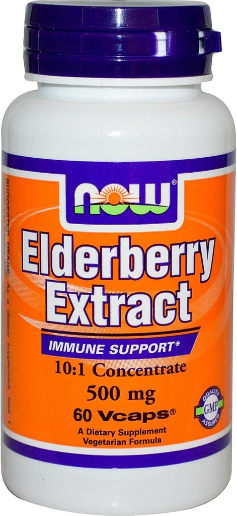 Nu fødevarer Elderberry 500 Milligram, 60 Veg kapsler (pakke med 2)