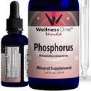 WellnessOne Ionic Phosphorus Kosttilskud - Phosphorus Flydende fra Ortho Phosphorsyre til tænder, ben sundhed, & energistøtte - Non- GMO, Vegan, Gluten Free - 1,67 fl oz