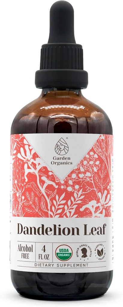 Dandeelion Leaf USDA Organic Alcohol- Free Extract Note 124; Kosttilskud, højpotens Tinktur, fordøjelsessystem