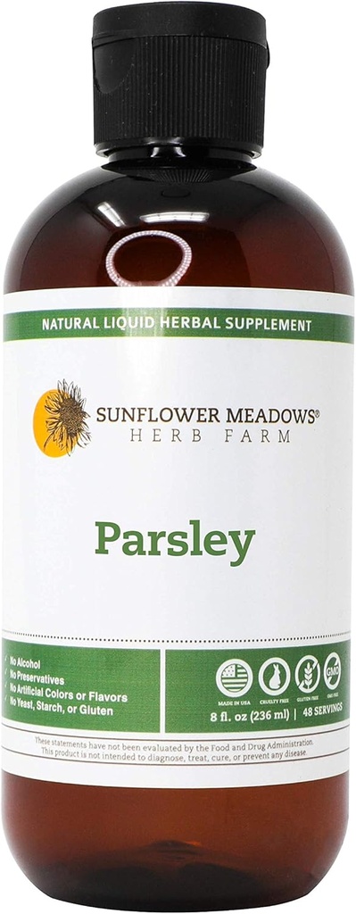 Persille Flydende Urte Supplement - 8oz- Alkohol- Gratis, Non- GMO, Lavet med økologiske ingredienser