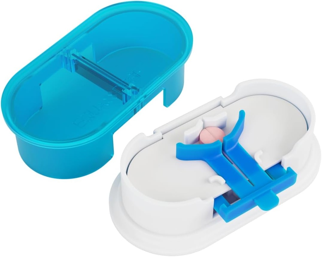 EQUADOSE Pill Cutter, Professional Medical Pill Splitter til store, små og små piller, Dobbelt rustfrit stål Blades & Centing Device, Ideel til skæring tabletter, Vitaminer i halve eller kvarte