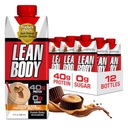 Lean Body Ready- to- Drink Protein Shake, 40g Protein, Whey Blend, 0 Sugar, Gluten Free, 22 Vitamin & Minerals, (Genopladelig Carton & Lid - pakke med 12) LABRADA (Chokolade Peanut Butter)