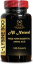 L- LYSINE SUPPLEMENT AMINO ACIDS - støtte Lip og hud sundhed, energi booster, Hjælper din krop kontrol af syre, immunforsvar - Gluten fri, proteinsyntese - 1 flaske 100 tællinger
