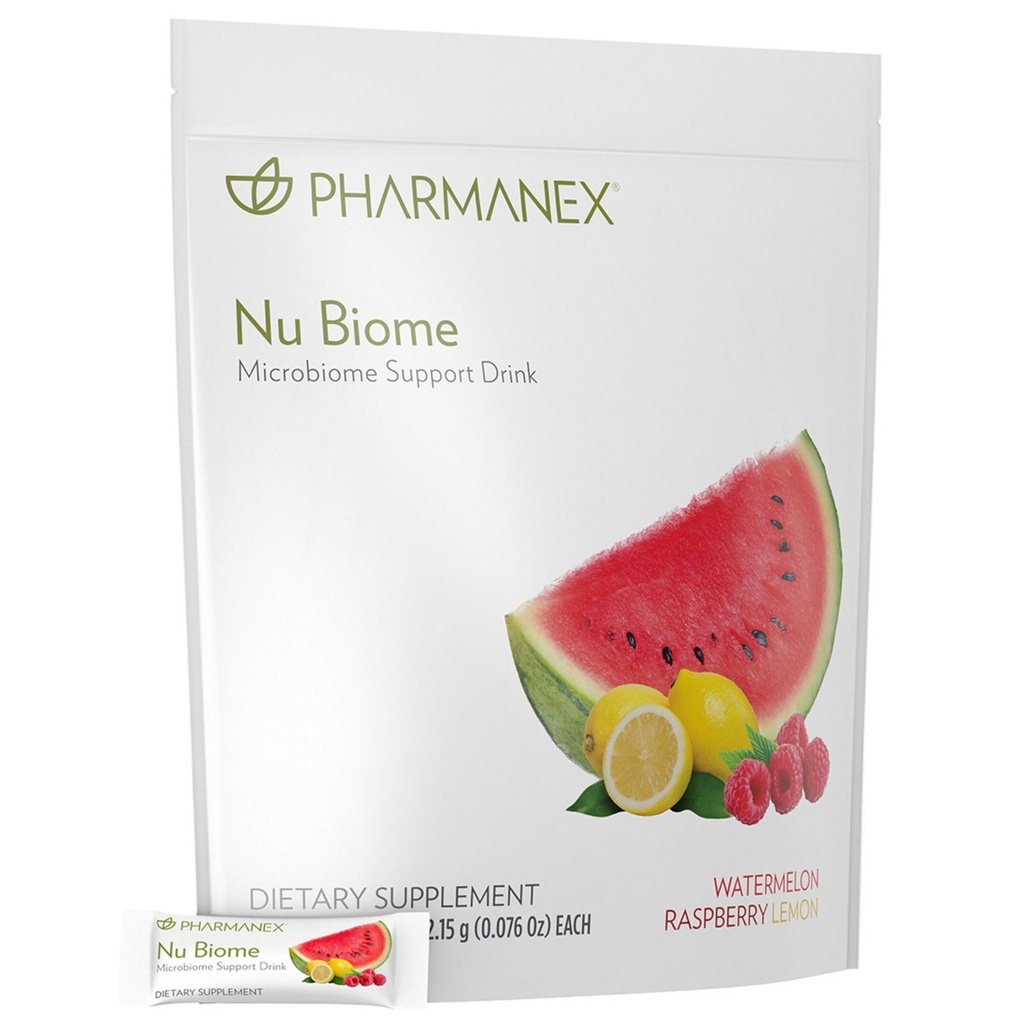 Nu Skin Pharmanex Nu Biome Beeg 124; Gut & Immun sundhed Support 124; Understøtter fordøjelsesbalance & energi Beeg 124; Prebiotic & Antioxidant Formel 124; 30 Pakker