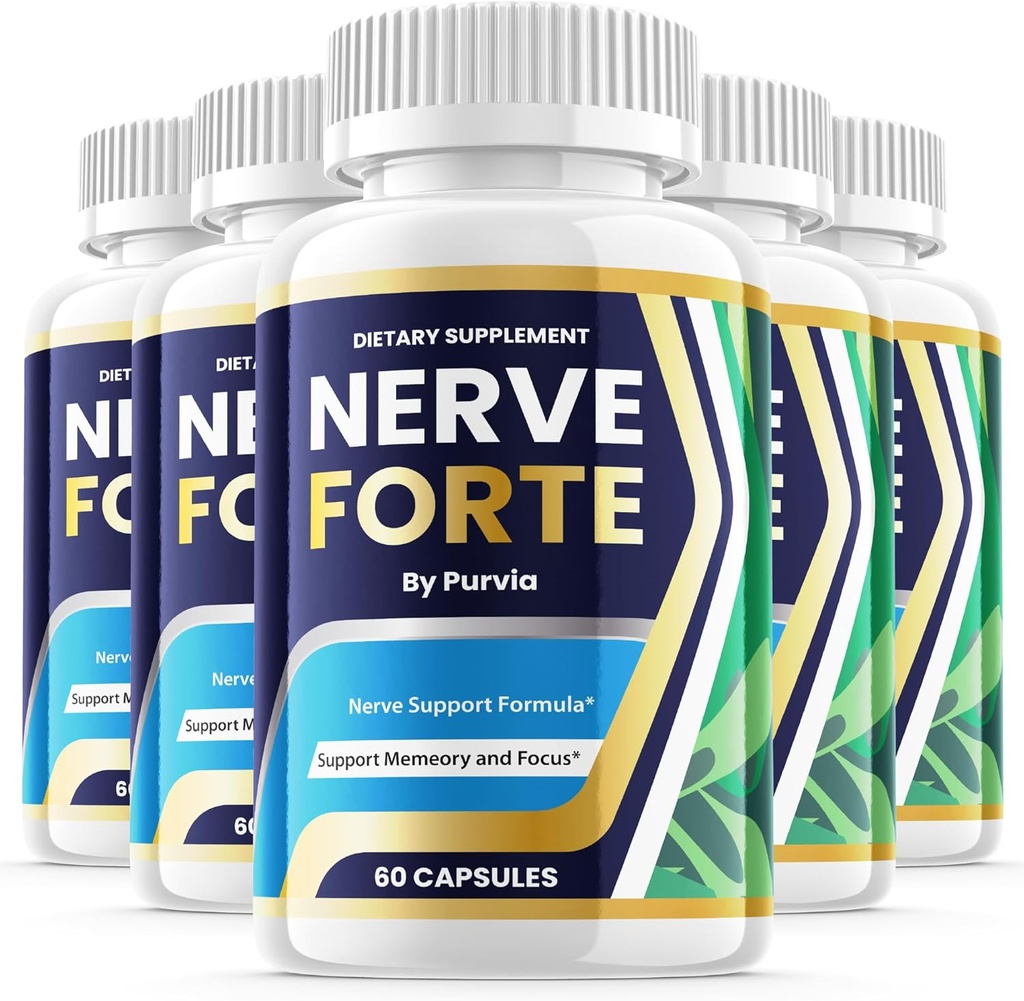 (5 Pack) Nerve Forte Pills, Nerve Forte Capsules Advanced Strength Formel for Total Wellness Support, Nerve Forte Anmeldelser, Nerveforte Maksimum Performance Vitamin Supplement Support (300 Kapsler)