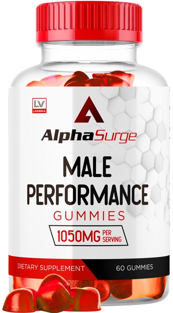 LIVORDA Alpha Surge for Mænd - Alpha Surge Gummies for Mand, Alfa Surge Gummies 1050mg, Alpha Surge XL Gummie, Alphasureme Gummies, Alfa Surge Gummies, Alpha Sugre Mand, 60 Gummies for 1 Måned