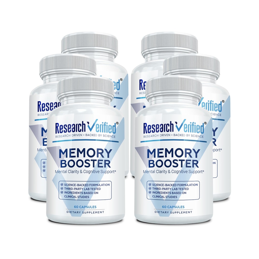Forskning Verified Memory Booster - Nootrop Supplement - Forbedre kognition og hukommelse - Lions Mane, Ginkgo Biloba, BioPerine - 6 måneders levering - Non- GMO - Made in USA