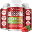 Premium Berberine Supplement, 150 kapsler - 50 dages forsyning, 1500mg Berberine Per Serving, Berberine HCI, Lavet af 100% Pure & Natural Ingredients, Non- GMO, Gluten- Free.