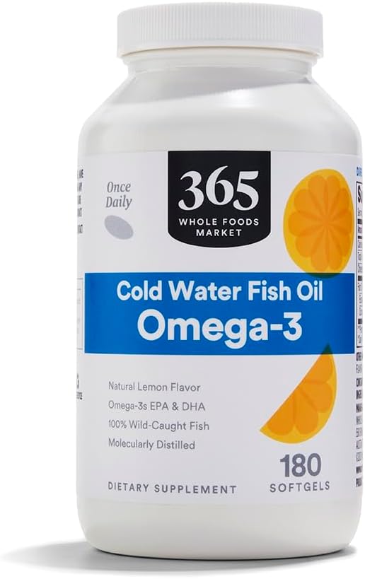 365 af Whole Foods Market, Omega-3 Lemon, 180 ct