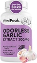 Odorless hvidløg Extract - Allicin- Rich 300 mg Herbal hvidløg Kosttilskud til hjerte, lever og immunforsvar I Non- GMO, Gluten- fri, Vegan - 90 hvidløg kapsler