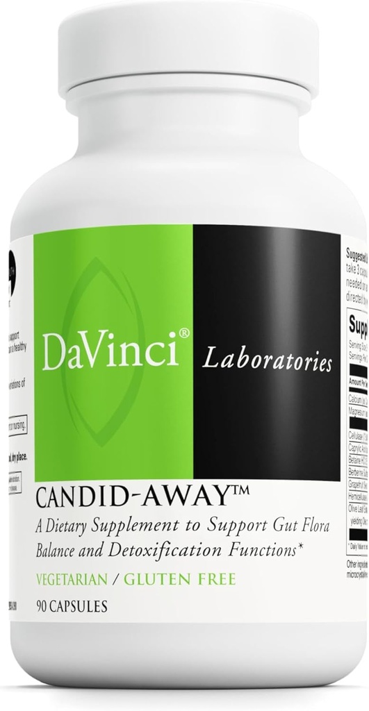 DAVINCI Labs Candid- Away - fordøjelsesmæssig Gut Health Support, immunsystem Support med fordøjelsesenzymer, calcium, Magnesium & Mere * - 90 Vegetariske kapsler (30 Servere)