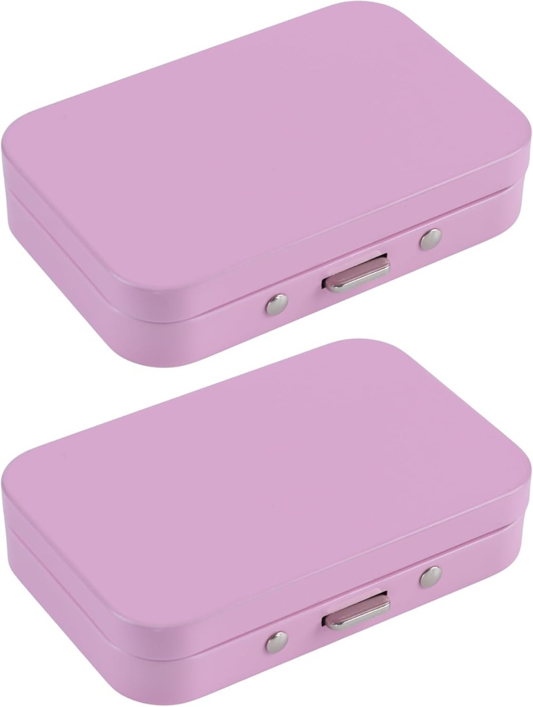 2 PCS Pill Box med spejl, Portable 3 Segment Medicine Pill Organizer, Cute Small Pill Case Supplement Organizer Pill Holder for Purse Travel (Pink)