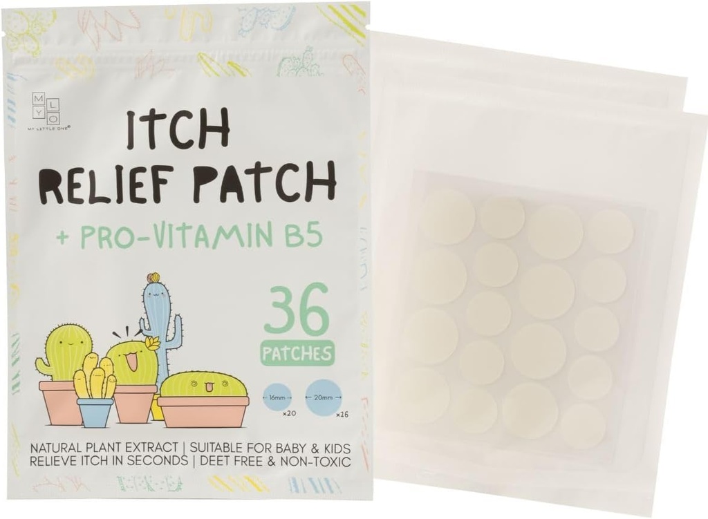 Mosquito Bite Itch Relief Patch (36patches) - All- Natural Insect, Fleas Bites Itch Relief for Kids & Følsomme Hud, lindrer bug Bites hurtigt, fremmer hurtig heling med Hydrocolloid