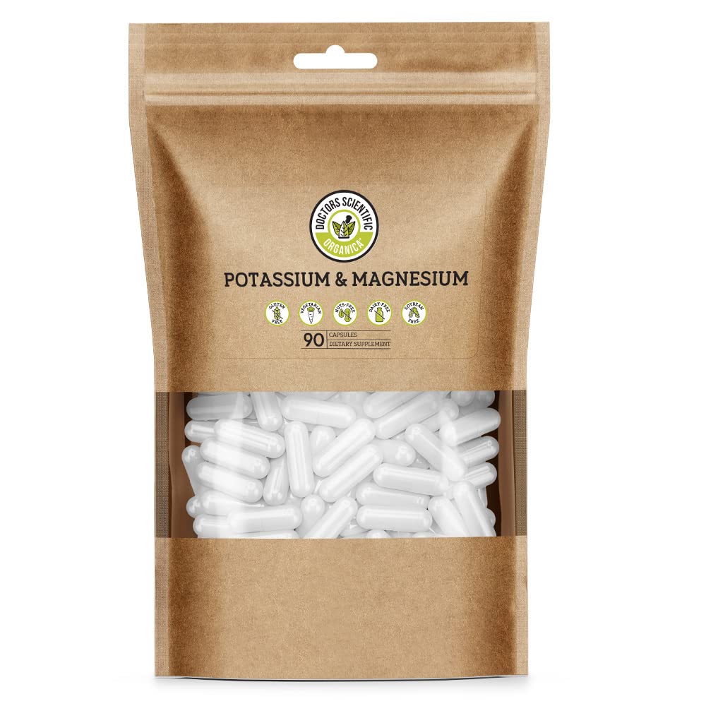 DSO Kalium Magnesium Supplement - 90 Tælling - Doctor Designet High Absorption Magnesium Kalium Supplement - Vegan Kalium Magnesium Aspartat for Sleep & Leg Cramp Relief