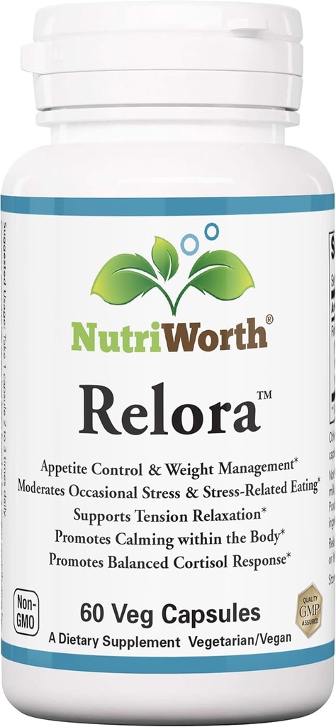 Relora - Stress & Weight Management supplement. 300MG grøntsagskapsler - 60 Servering per flaske.