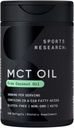 Sportsforskning Keto MCT Oil Pills fra kokos olie Budd124; Keto Brændstof til hjernen & kroppen - Non- GMO Verified, Soy & Gluten Free Liquid Softels (240 Greve)