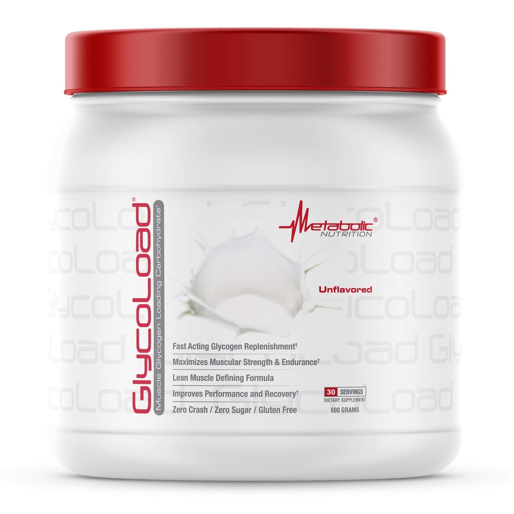 Metabolisk ernæring, Glycoload, 100% Mikroniseret Cyklisk Cluster Dextrin Carbohydrat Pulver, Muskel Glycogen Indlæser Kulhydrat, Pre Intrapost Workout Supplement, Unflavored, 600 gm (30 ser)