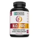 Zhou N.O. Pro - Premium nitrogenoxid supplement til mænd og kvinder, hjerte, muskel & blod støtte med Beet Root & L Arginin, naturlige nitrogenoxid booster - 120 Veggie kapsler