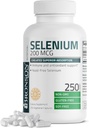 Bronson Selenium 200 mcg - Gær Free Chelated Aminosyrekompleks - Essential Trace Mineral med Superior Absorption, 250 Vegetariske kapsler