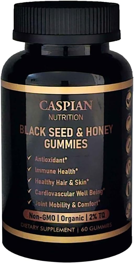 Black Seed & Honey Gummies med Biotin & C-vitamin, Organic, Non-GMO, 2% TQ, 60 Gummies