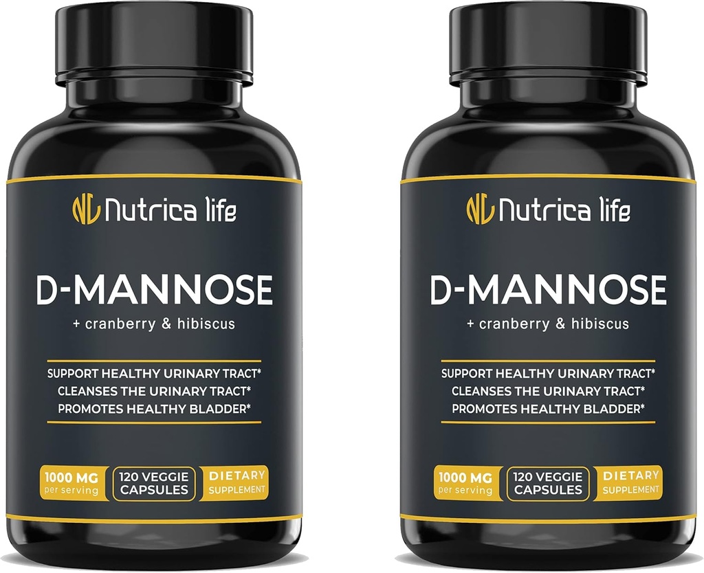 Urinvejsinfektion behandlinger D Mannose 1000mg kapsler - D- Mannose & Cranberry piller med Hibiscus ekstrakt - Styrke Urinvejssygdomme