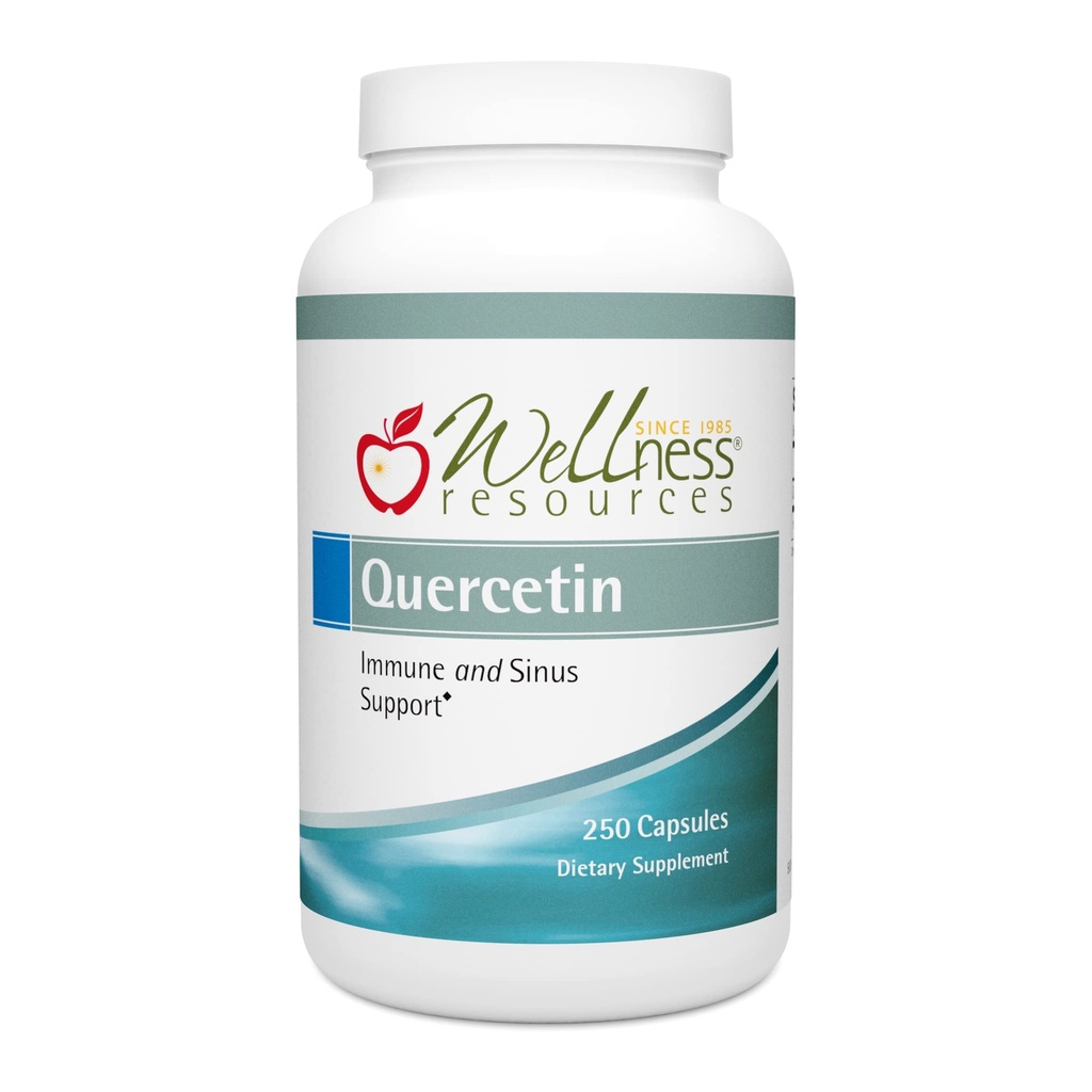 Wellness Resources Quercetin - Immun, Sinus og Allergy Support 1000mg per servering - (250 hætter / 125 Servere) Vegan, Non- GMO