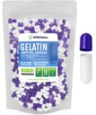 XPRS Nutra Størrelse 0 Tomme kapsler - 500 Tomme Gelatine kapsler - Piller gør det - Pure Bovin Pill Gel Caps til Do- It- Yourself Kosttilskud (lilla / hvid)