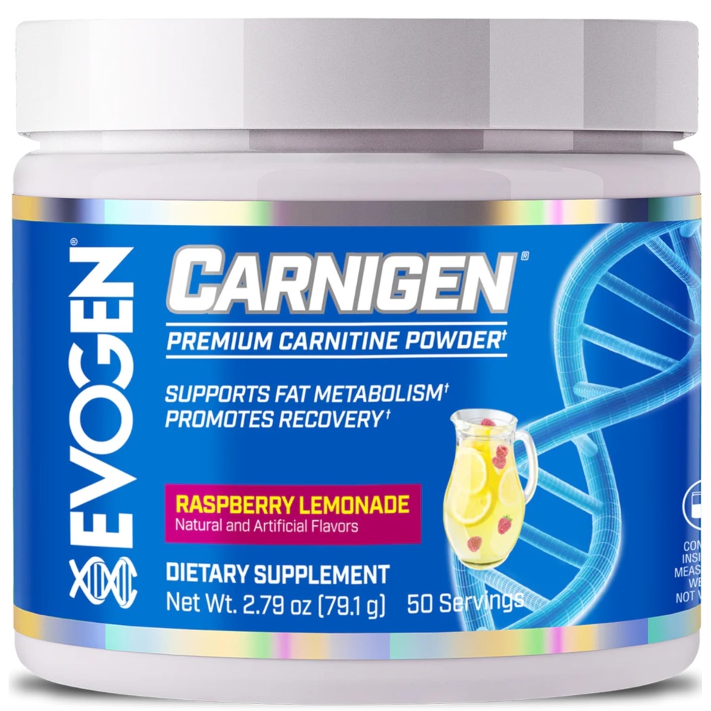Evogen Carnigen - Premium Carnitin pulver ekskl. 124; Understøtter Fat Metabolisme & Promoes Inddrivelse ekskl. 124; Stimulant- Free L Carnitin Supplement Matrix med Acetyl L- Carnitin ekskl. 124; Raspberry Lemonade