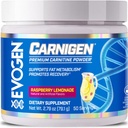 Evogen Carnigen - Premium Carnitine Powder | Supports Fat Metabolism & Promotes Recovery | Stimulant-Free L Carnitine Supplement Matrix with Acetyl L-Carnitine | Raspberry Lemonade | 50 Servings