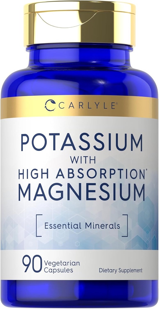 Carlyle Kalium Magnesium Supplement: 124; 90 Kapsler: 124; Høj Absorption: 124; Vegetar, Non- GMO & Gluten Free