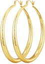 OOOPEL 925 Sterling Sølv Hoop for kvinder Gold Hoop øreringe Hypoallergen Diamond- Cut Ripples Designet - ikke tarnisk store Hoop øreringe (30 / 40 / 50 / 60 / 70mm)