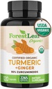 Gurkemeje Supplement Ekstra Styrke 2265mg - Gurkemeje Supplement w / BioPerine Black Pepper - Tumerisk og ingefær Kosttilskud, 95% Curcuminoider, understøtter immunforsvar og fælles sundhed, 120 Caps