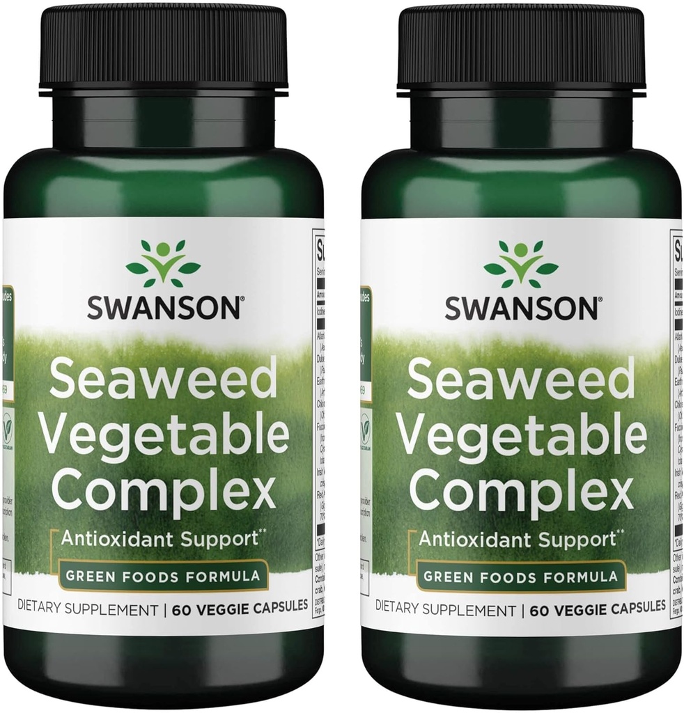 Swanson Seaweed Vegetabilsk kompleks 60 Veg kapsler (2 pakke)