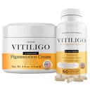 Dermawonder Vitiligo Supplement & Pigmentation Cream Set | 60 Vitiligo Capsules and 4fl Oz Cream | Reduce White Spots, Improve Skin Pigmentation & Neutralize Skin Tone | Natural Solution (1)