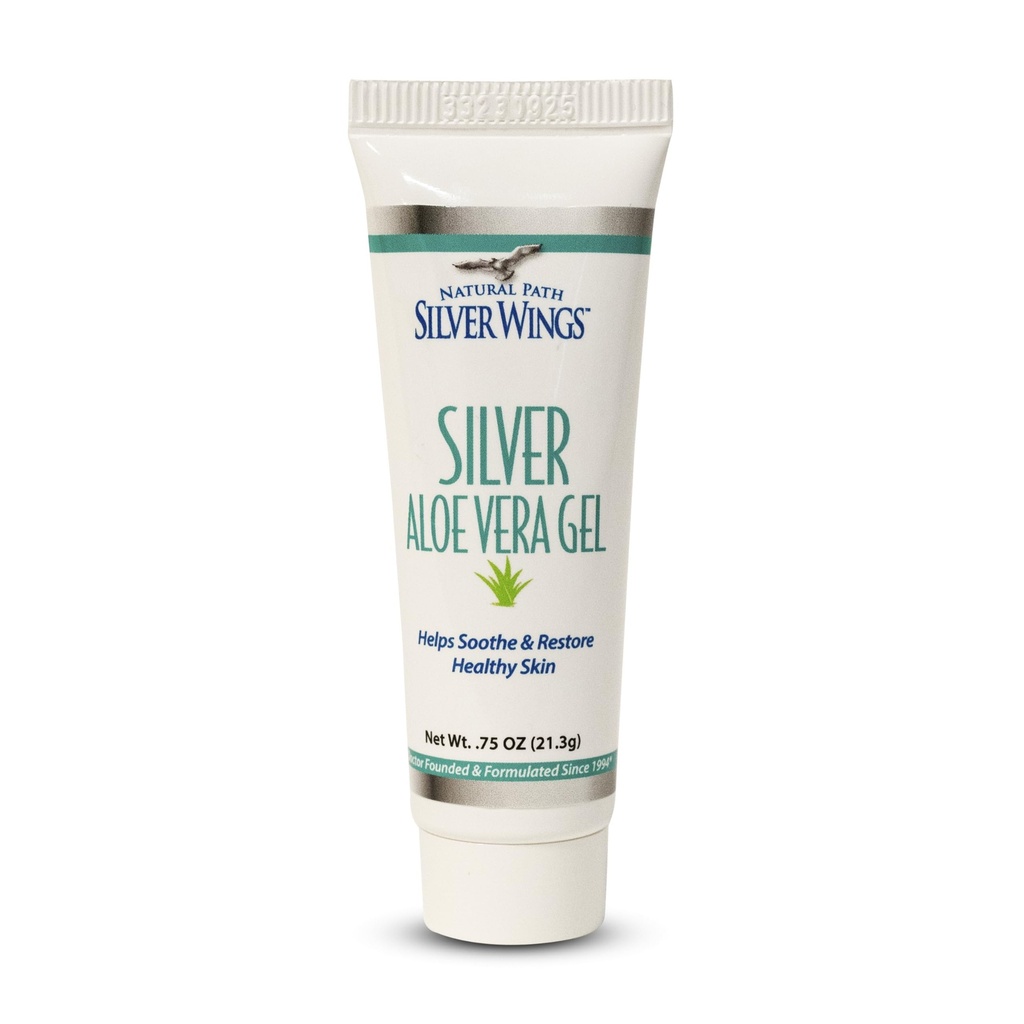 Naturlig sti sølv vinger 200ppm sølv med Aloe Vera Gel - beroligende hudpleje 0,75 oz