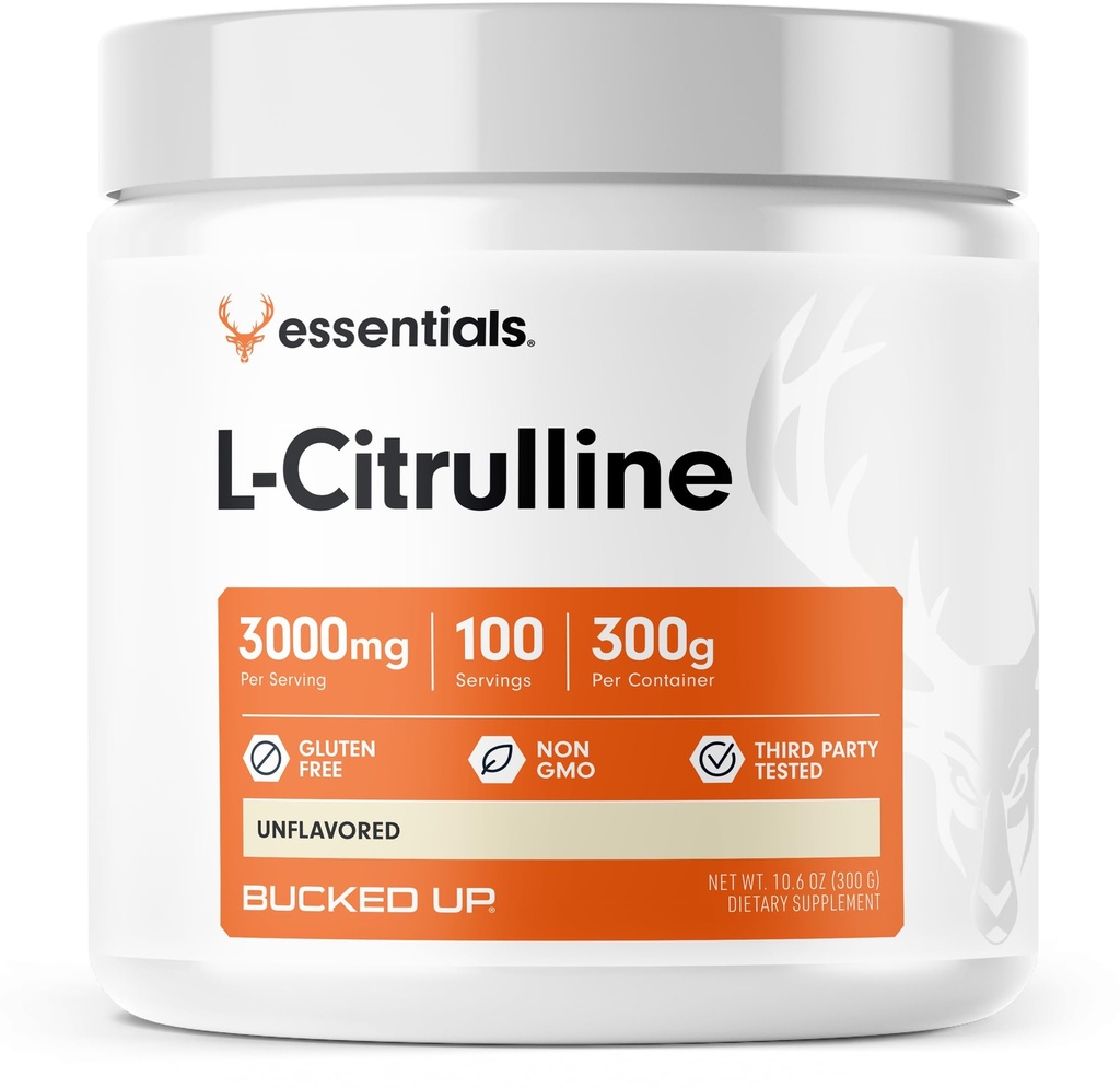 Bucked Up L- Citrullin 3000mg Powder, Essentials (100 Servere)