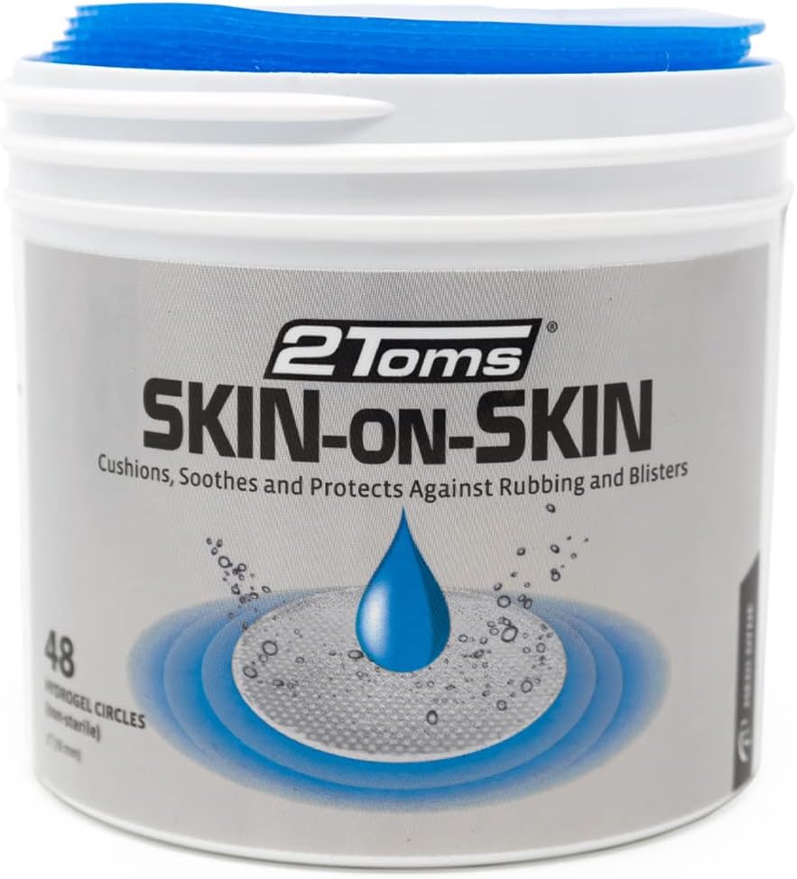 2Toms Skin- On- Skin Hydrogel Circles for Blisters, Chafing, Stings, Irritationer, og Hudsmerter Relief, 48 3- Tommer Circles