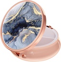 Rouidr Pill Box, 3 Segment Medicine Pill Case, Lille Metal Travel Medicine Box for purse & Pocket, Rose Gold, Dark Grey Marble