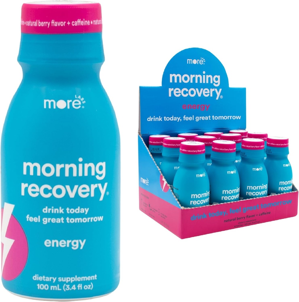 Morgen Inddrivelse, Elektrolyte med energi, Mælk tidsel drik Proprietær formering til Hydrate Mens drikke, Opløselig Væske DHM, Ikke GMO, Vegan, Gluten- Free, Berry, Pack af 12