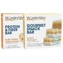 WonderSlim Fluffy Saltet Toffee Pretzel Protein & Fiber Bar og Lemon Meringue Gourmet Snack Bar Bundle